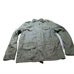 Women's Hinge Green Army Style Jacket Sz Med Distressed  Read Description